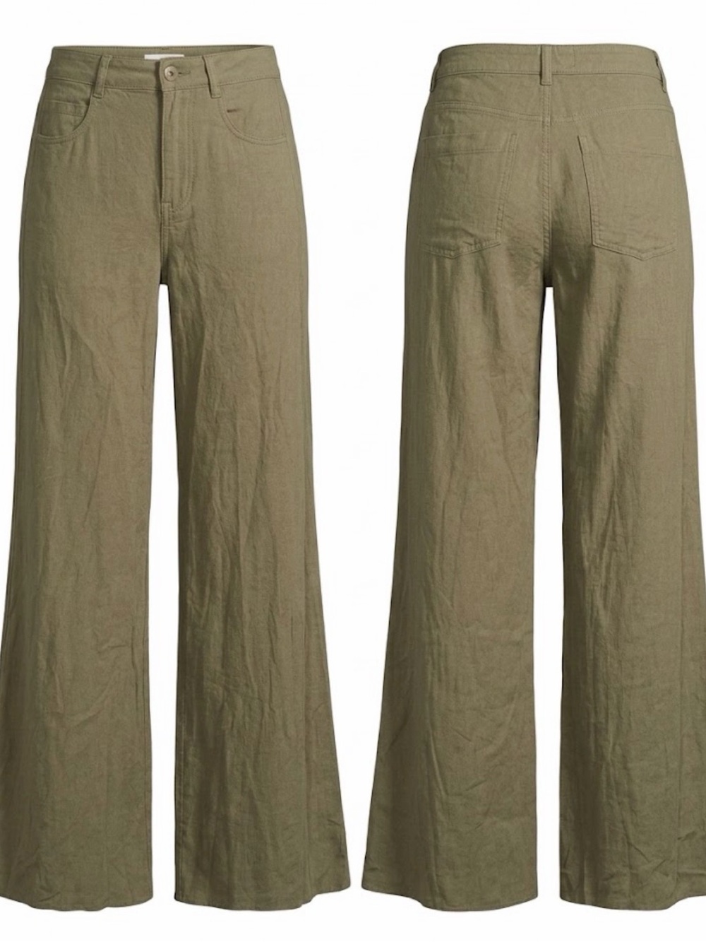 Anthropologie Pilcro Olive Wide-Leg High-Rise Pants